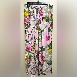 Peter Alexander Floral Satin Pajama Pants Size Med